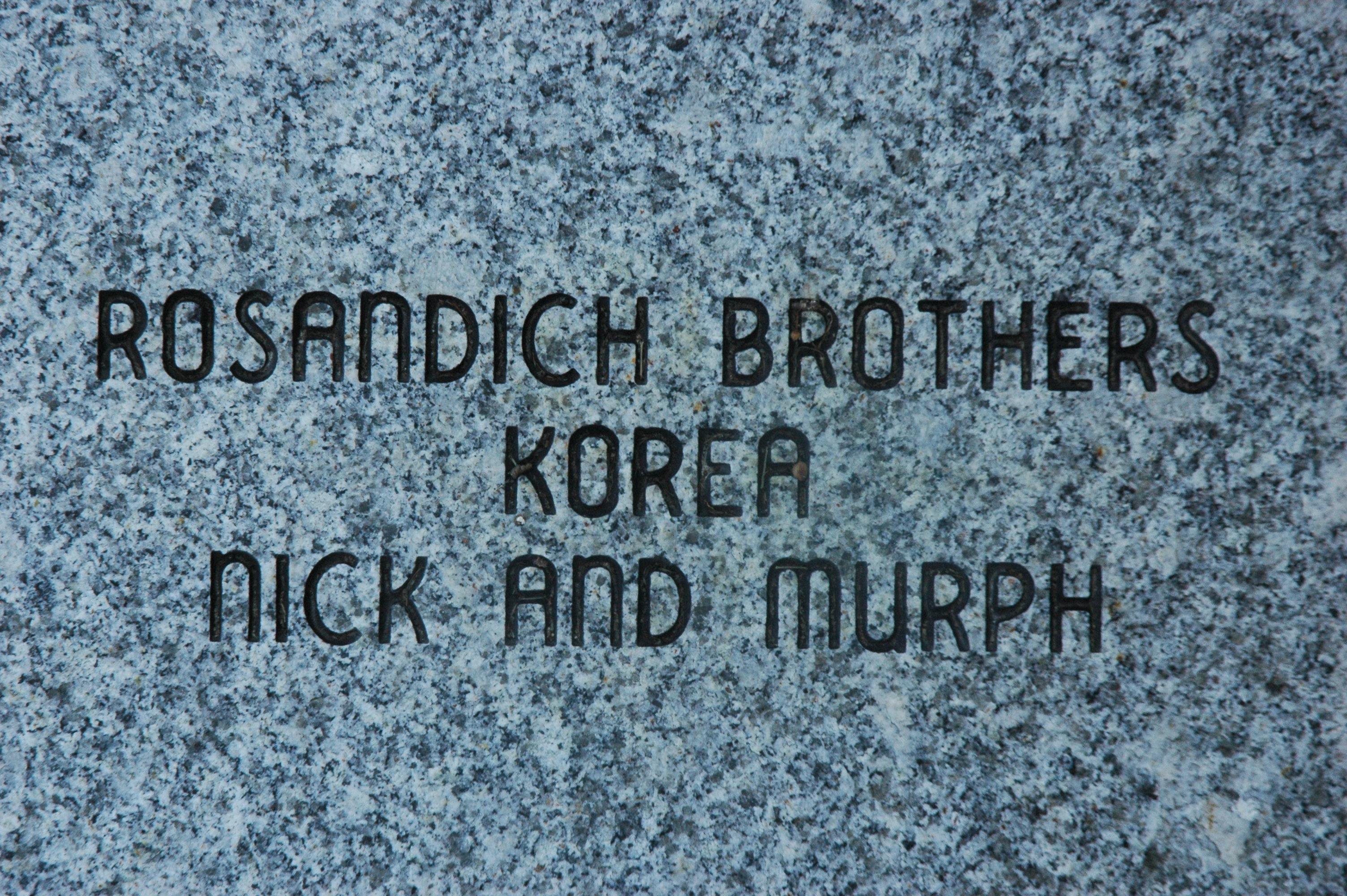 Rosandich Brothers - Korea Plaque: Nick and Murph (The Highgrounds Veterans Memorial Park)